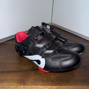 Peloton Size 38/Women's Size 7 Cycling Shoes - Black/White/Red - Slightly Used